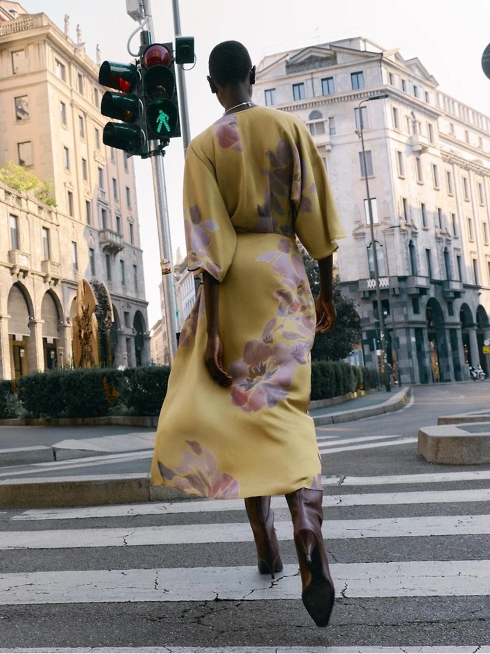 NWT Zara Woman Floral SATIN PRINTED MIDI DRESS Size M Medium - Picture 5 of 12